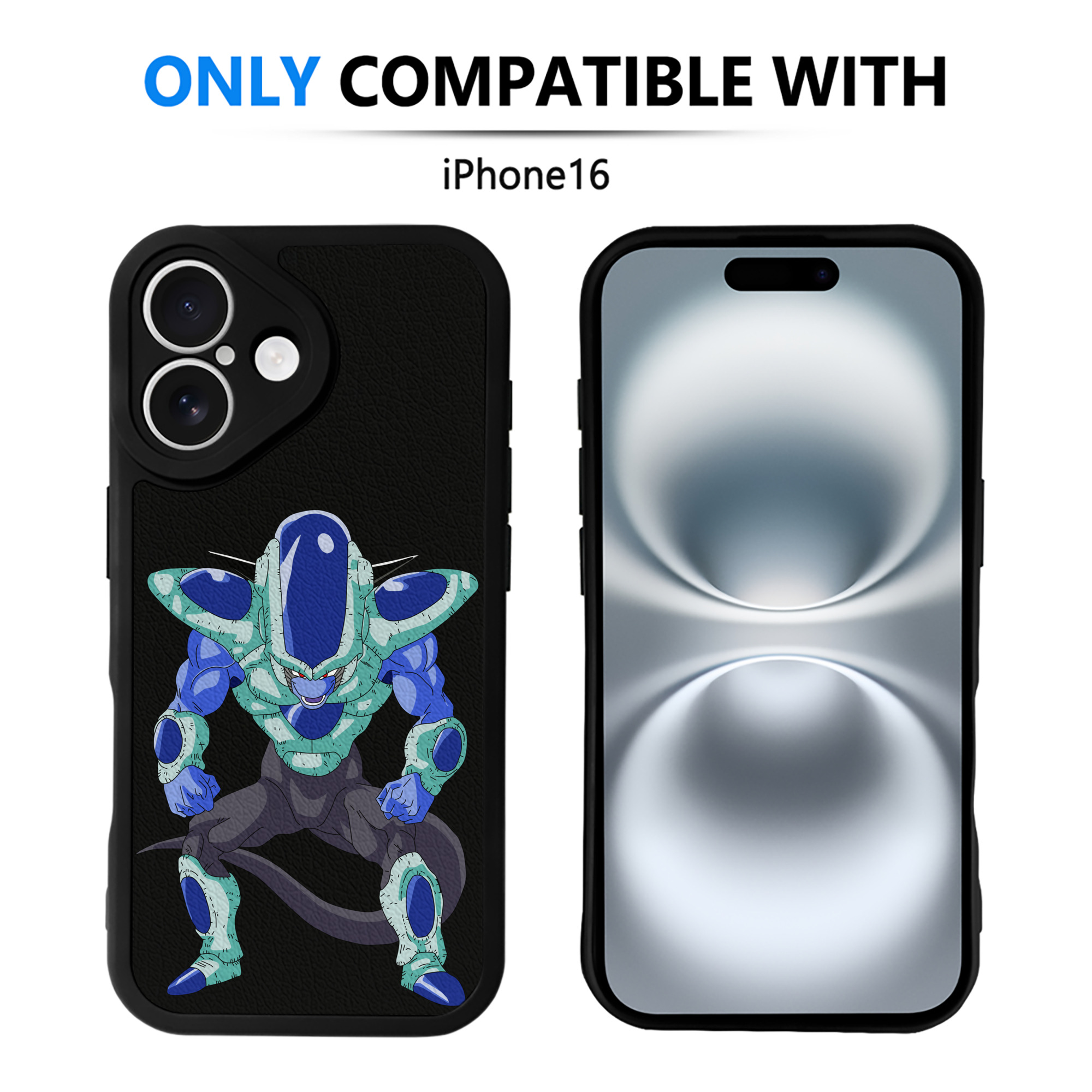 （画像用） ドラゴンボール フリーザ DRAGON BALL Frieza 【iPhone 16シリーズ対応】シリコンスマホケース（レザー調） 材質：シリコン